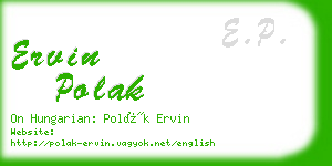 ervin polak business card